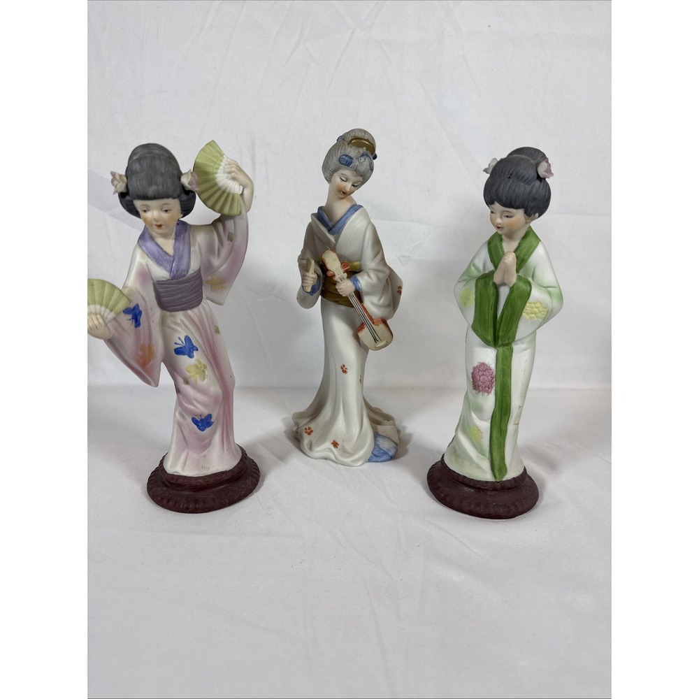 Kyoto Collection & Price Products Asian Women Figurines Set of 3 Porcelain
